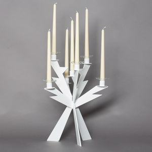 Candeliere bianco sette bracci soprammobile moderno