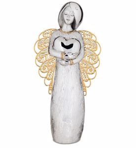 Statuetta angelo argento oro soprammobile promozione fine scorte