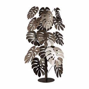 Pianta monstera scultura metallo colore bronzo senza vaso