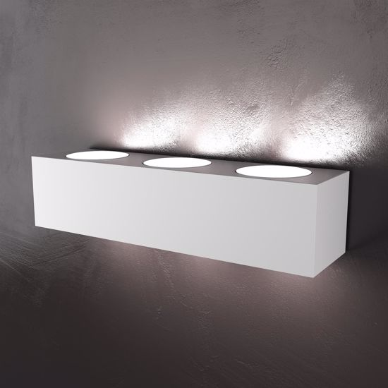 Grande applique led 6 luci bianco rettangolare biemissione