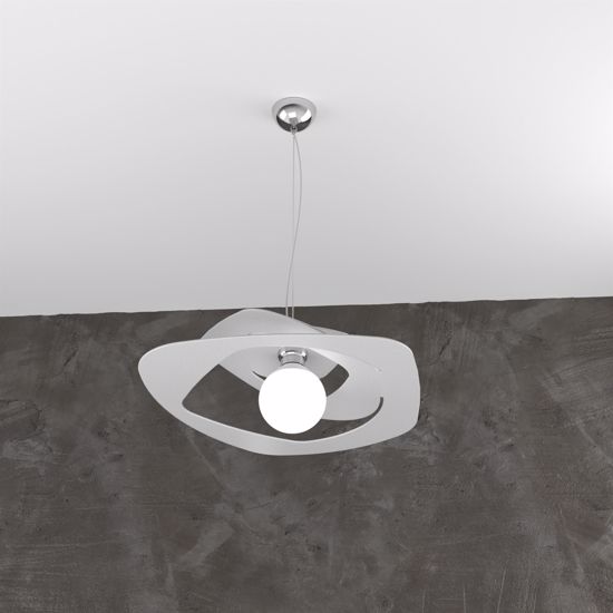 Lampadario da cucina moderna metallo grigio top light warped