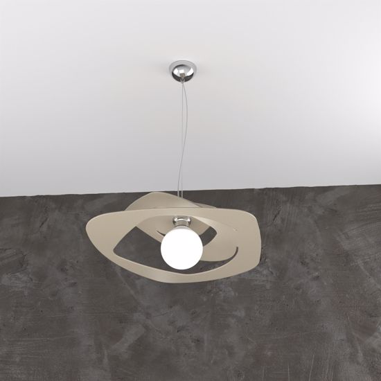Lampadario cucina moderna metallo tortora design luminoso