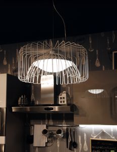 Lampadario led 24w 4000k per cucina moderna design minimal metallo bianco