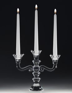 Candelabro tre bacci candeliere in cristallo trasparente classico da tavolo