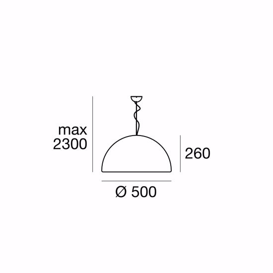 Lampadario per cucina moderna cupola bianca linea light 50cm ohps
