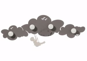 Arti e mestieri appendiabiti altalena tra le nuvole fango e avorio moderno