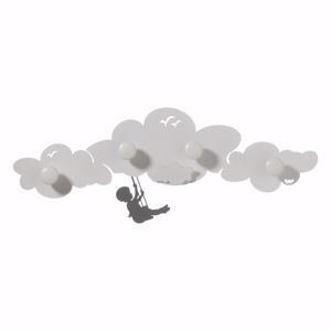 Arti e mestieri appendiabiti altalena tra le nuvole avorio e bianco marmo