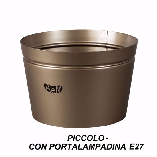 Vaso piccolo portalampada metallo colore bronzo