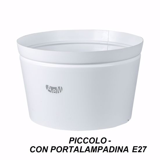 Vaso piccolo portalampada metallo bianco