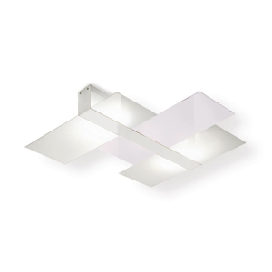 Grande plafoniera triad per salone soggiorno design moderna bianca linea light
