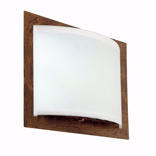 Plafoniera moderna vetro bianco cornice metallo ruggine per cucina linea light met wally