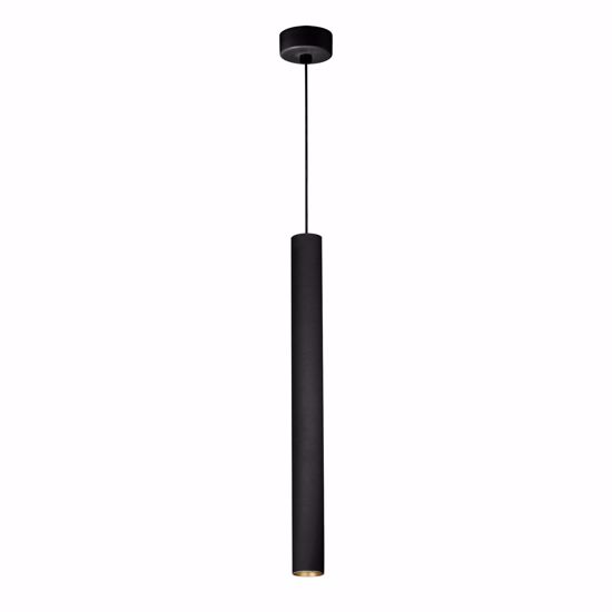 Linea light lampada a sospensione led 2.5w cilindro nero e oro baton