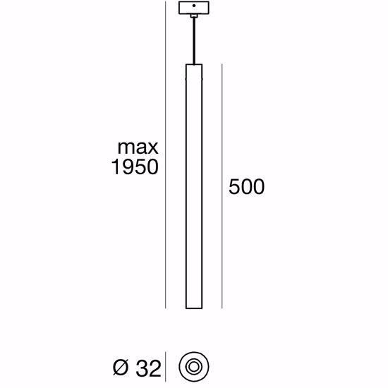 Linea light lampada a sospensione led 2.5w cilindro nero e oro baton