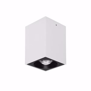 Baton linea light faretto led soffitto bianco e nero cubo 7.5w 4000k