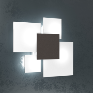Plafoniera moderna 46cm vetri bianco marrone per camera da letto