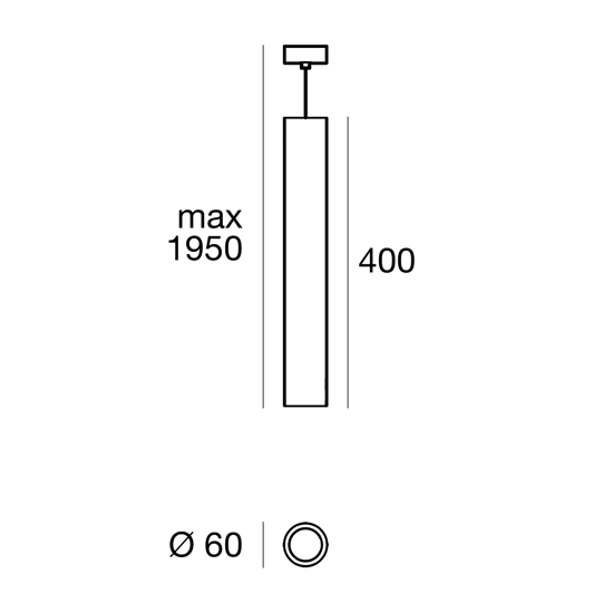 Linea light lampada sospensione baton cilindro led 7w nero oro 3000k