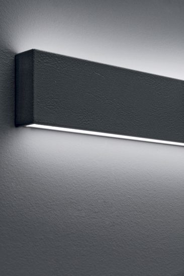 Applique led biemissione box grigio cemento linea light