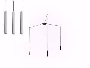 Stilnovo 2nights lampada moderna a sospensione per salotto tre luci led bianca