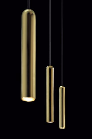 Stilnovo 2nights lampada moderna a sospensione 6 luci led per salotto nero oro