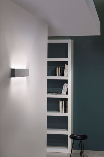 Applique led moderna linea light box grigio cemento 4000k