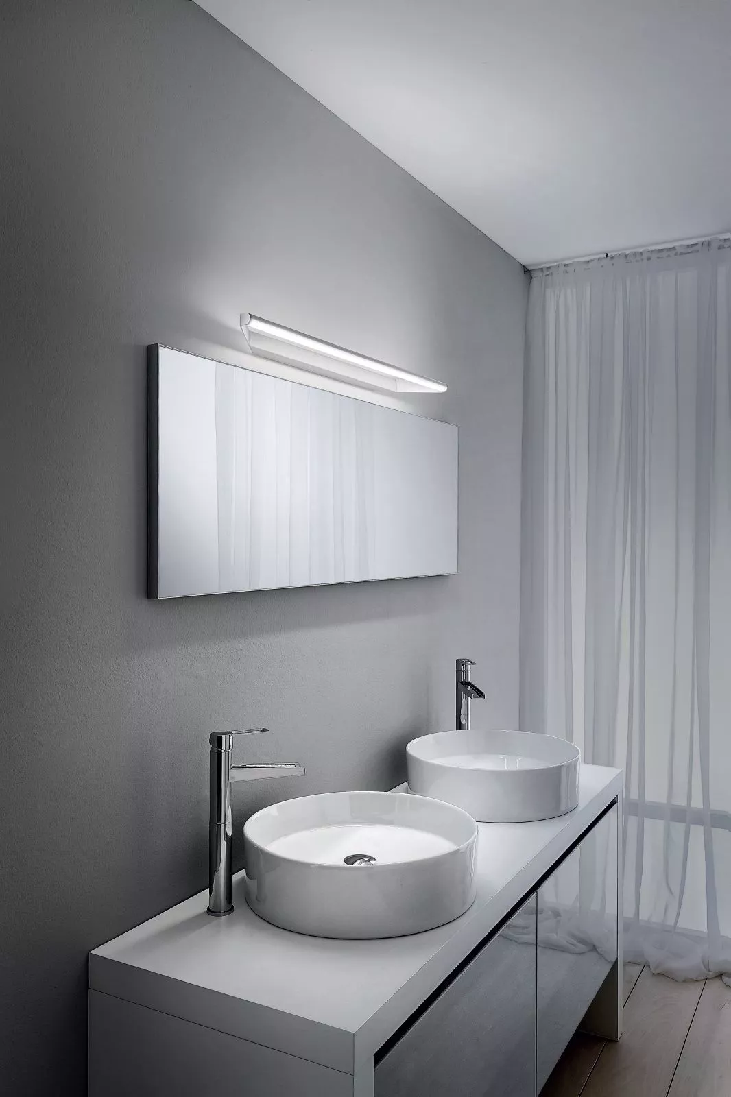 Applique specchio da bagno circular linea light cromo 8w - 8406