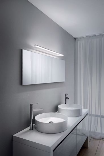 Applique specchio da bagno circular linea light cromo 8w