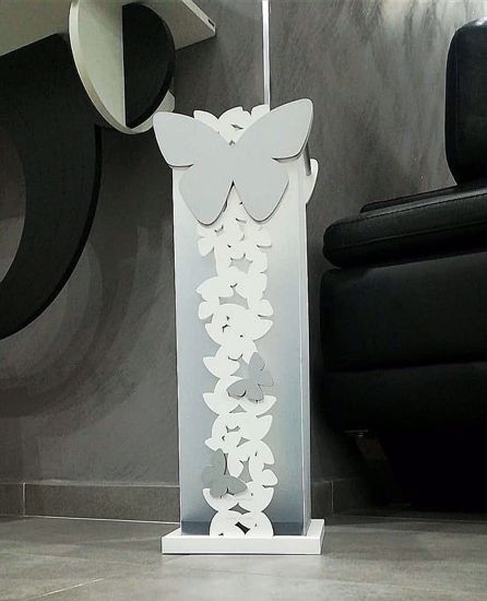 Callea design portaombrelli moderno farfalle legno bianco grigio