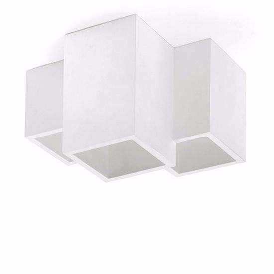 Spot da soffitto squadrato in gesso cubi bianco 3 faretti led gu10