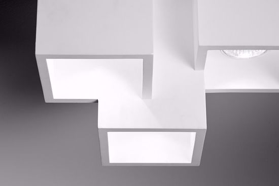 Spot da soffitto squadrato in gesso cubi bianco 3 faretti gu10 led