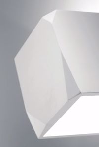 Applique cubo design di gesso bianco