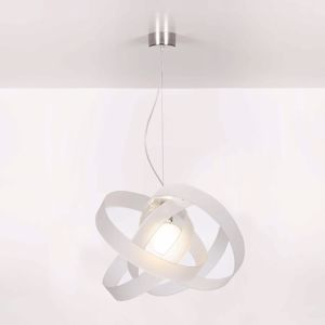 Lampadario design moderno metacrilato bianco satinato mazzola luce