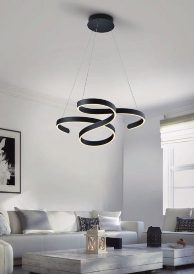 Lampadario moderno da soggiorno design led 3000k dimmerabile antracite