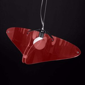 Grande lampadario rosso trasparente design moderno per salotto
