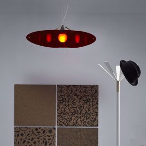 Grande lampadario rosso trasparente design moderno per salotto