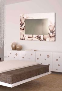 Specchiera con cornice decorativa floreale da parete 100x70 per camera da letto