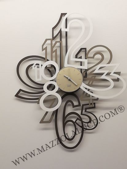 Grande orologio da parete numeri moderni design alluminio bianco