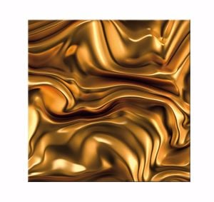 Quadro astratto moderno effetto 3d onde d''oro 50x50 stampa su tela