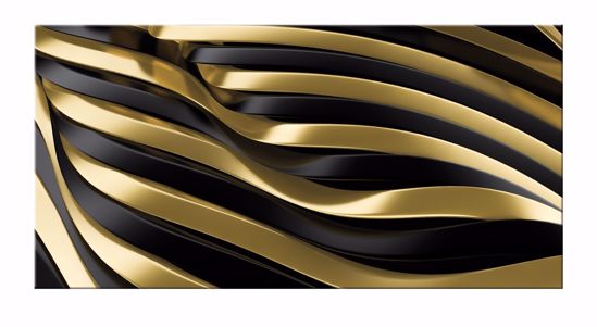 Quadro moderno effetto 3d 80x40 stampa su tela oro nero per soggiorno