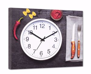Quadro orologio da parete per cucina 50x40cm
