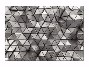 Quadro astratto moderno effetto 3d 100x70cm triangoli cromati per soggiorno