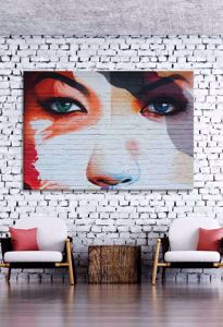 Quadro moderno viso donna murales 150x100cm