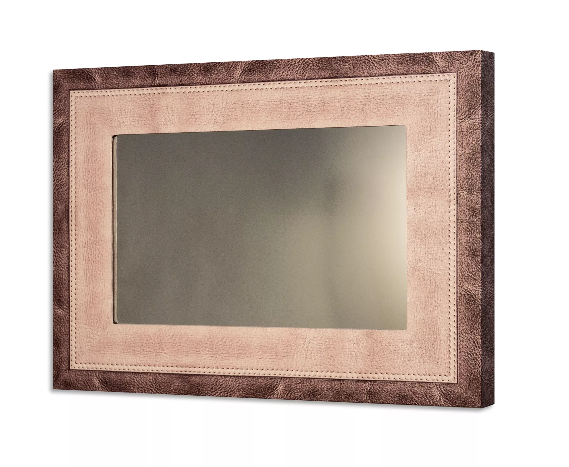 Specchio per camera da letto 100x70 da parete tela effetto cuoio