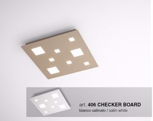 Plafoniera moderna 45cm bianca quadrata per soggiorno isyluce checker board