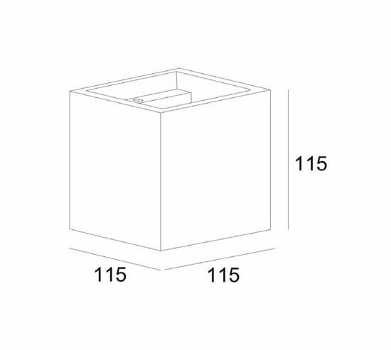 Applique cubo da parete in cemento per interno