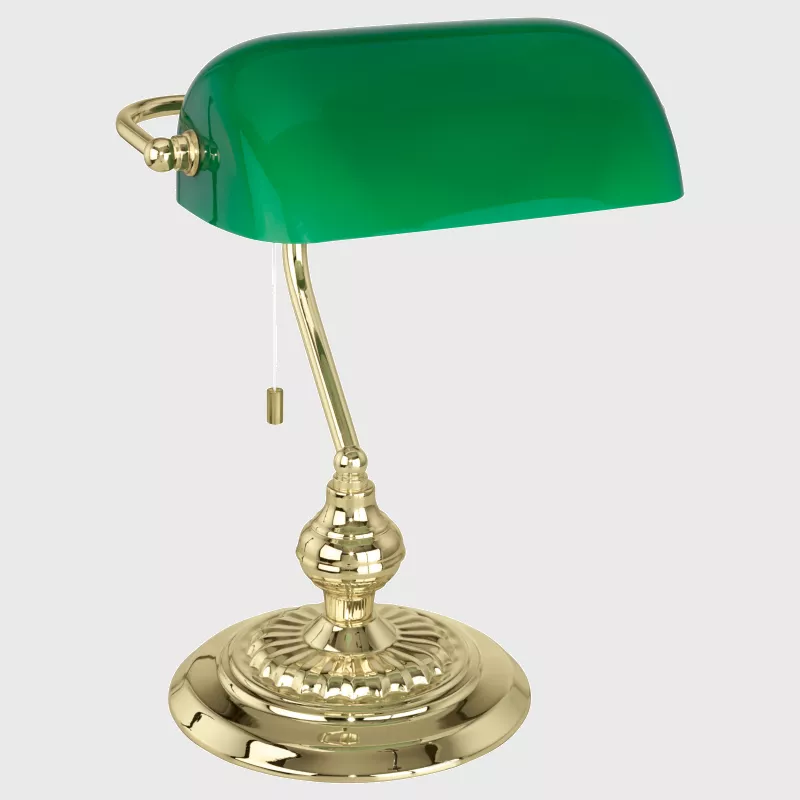 Lampada da scrivania churchill metallo ottone vetro verde classica - 58CE