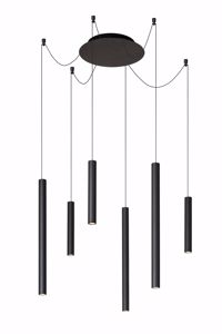 Lampadario moderno per tavolo soggiorno nero 6 luci led dimmerabile
