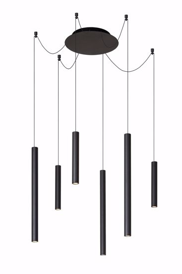 Lampadario moderno per tavolo soggiorno nero 6 luci led dimmerabile