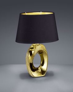 Abatjour ceramica lampada da comnodino oro lucido promozione fine scorte