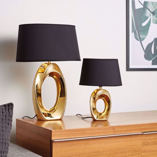 Abatjour lampada di ceramica da comnodino oro lucido per camera da letto
