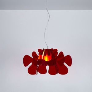 Lampadario rosso per salotto design moderno particolare